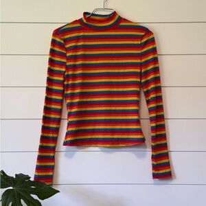 SHEIN Multicolor Striped Long Sleeve Top Size M Bert and Ernie